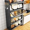 Nordic Metal Kitchen Cabinets For Home Furniture Small Cabinet Multilayer Household Simple Creative Light Luxury Kitchen Cabinet 2