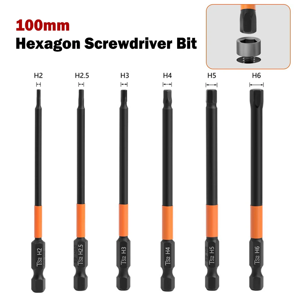 Hex Kopf Allen Wrench Bohrer Set 1/4 Zoll Schnell Ändern Auswirkungen Fahrer Magnetischen Schraubendreher Bit H 2,0 H 2,5 H 3,0 H 4,0 H 5,0 H 6,0