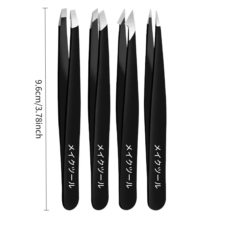 Eyebrow Tweezers Kit Stainless Steel Accurate Grip Thick Design Non Slip Handle Beauty Essentials