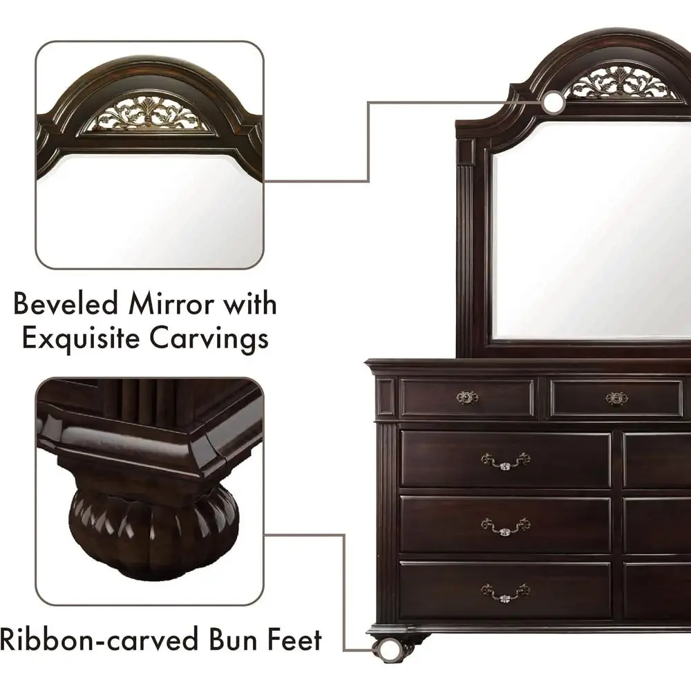 6-Piece Solid Walnut Queen Bedroom Set 6