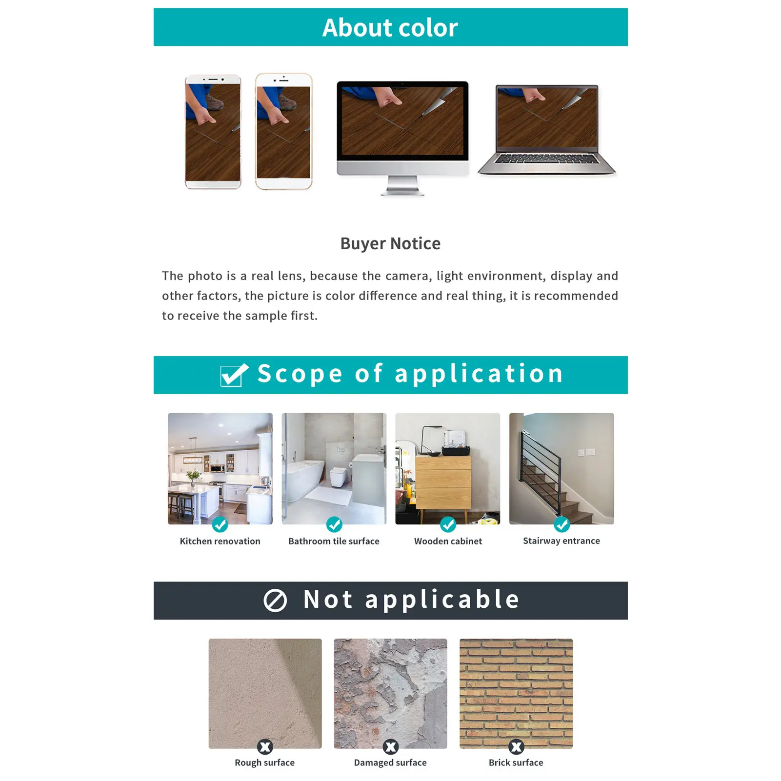 Self Adhesive Floor Sticker Peel and Stick Floor Tile 20x300cm Wood Grain Waterproof PVC Non Slip Self Adhesive Floor Sticker