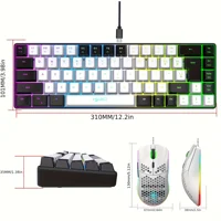 Best sale gaming keyboard and mouse combos lightweight honeycomb wired mouse RGB backlit mechanical feel gaming set for laptop - Image 3