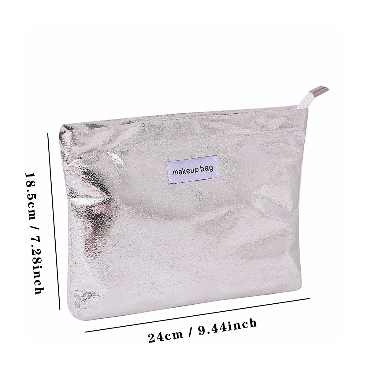 YANZAI Fashion Ladies Shiny Sequins Silver Clutch Crack Make Up Storage Bag Portable Women Toiletries Handbag Bag