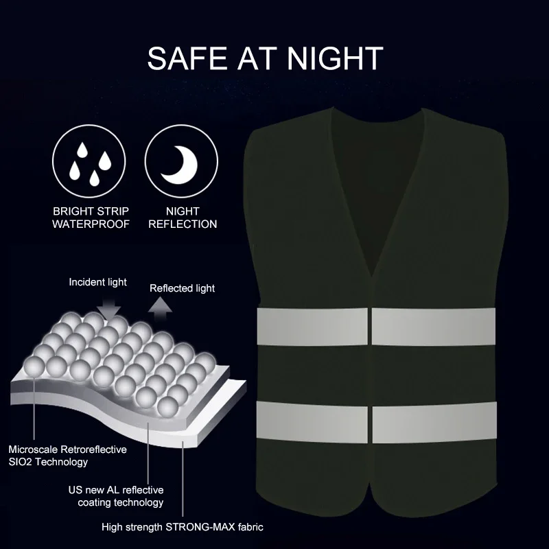 Reflective Vest Car Reflective Safety Vest for Gas Stations Cycling