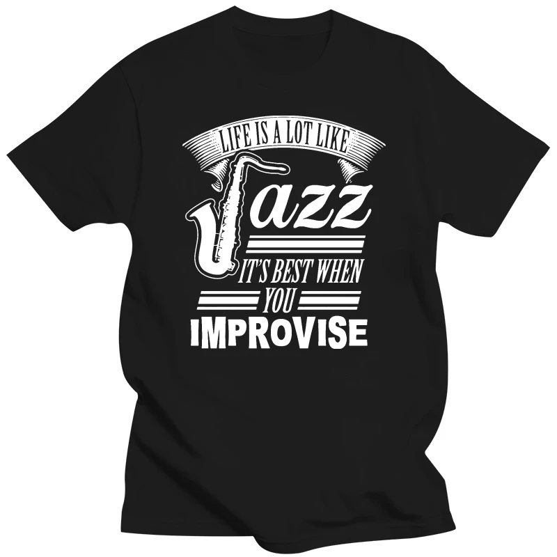 

Jazz Music Saxophone Sax Rythm Trumpet T-shirt Great Spring Autumn Short Sleeve Personality Tshirt For Men Top Quality Famous
