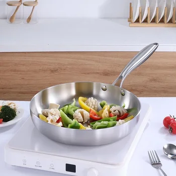 304 stainless steel frying pan, non stick pan, steak pan, uncoated frying pan, kitchen cookware