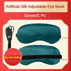 Luxurious Silk Heated Sleep Mask with Adjustable Temperature Control and Steam Therapy (Green)