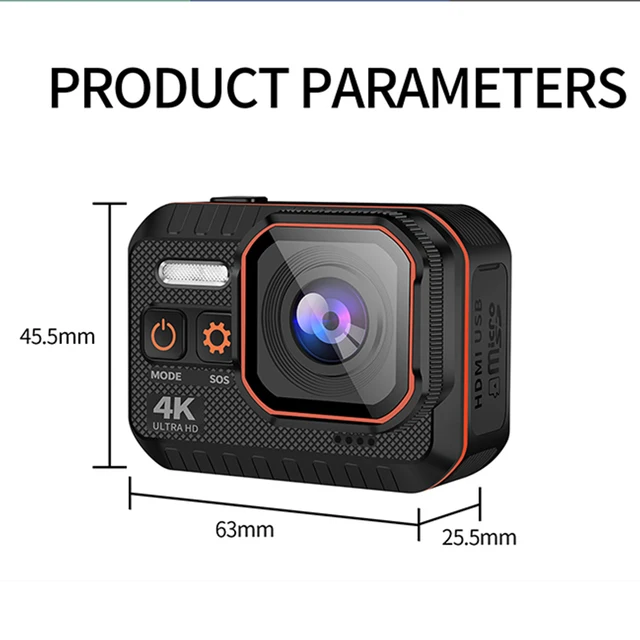 CERASTES Action Camera 4K60FPS With Remote Control Screen Waterproof Sport Camera drive recorder Sports Camera Helmet Action Cam 2