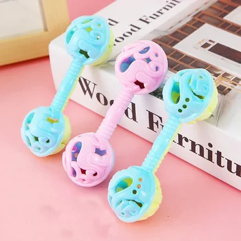 Hochet à main à Double tête, 3 pièces, jouets de fête pour enfants pour apaiser le bébé, petit jouet, jouet pour réception-cadeau pour bébé, cloche à main, cadeau 1