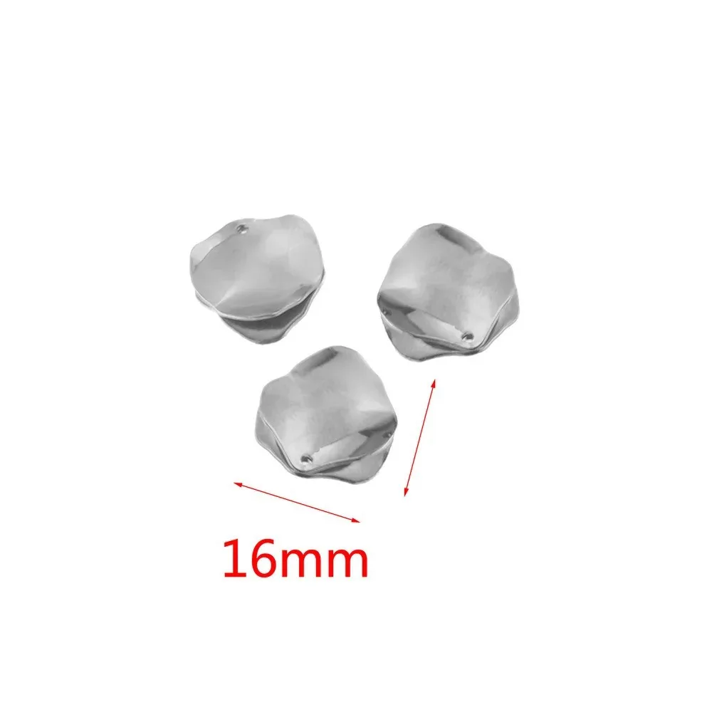 Stainless Steel Curved Hammered Irregular Dangle Pendant DIY Geometric Jewelry 6