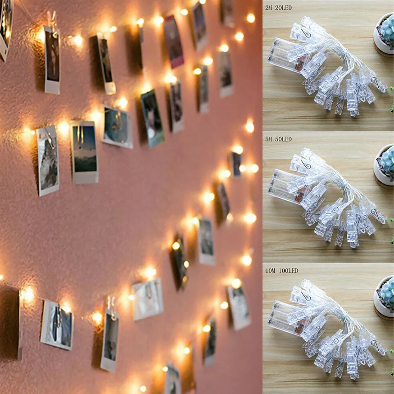 

LED Battery Photo Clip Light String Lantern Festival Decorative Light Room Night Light