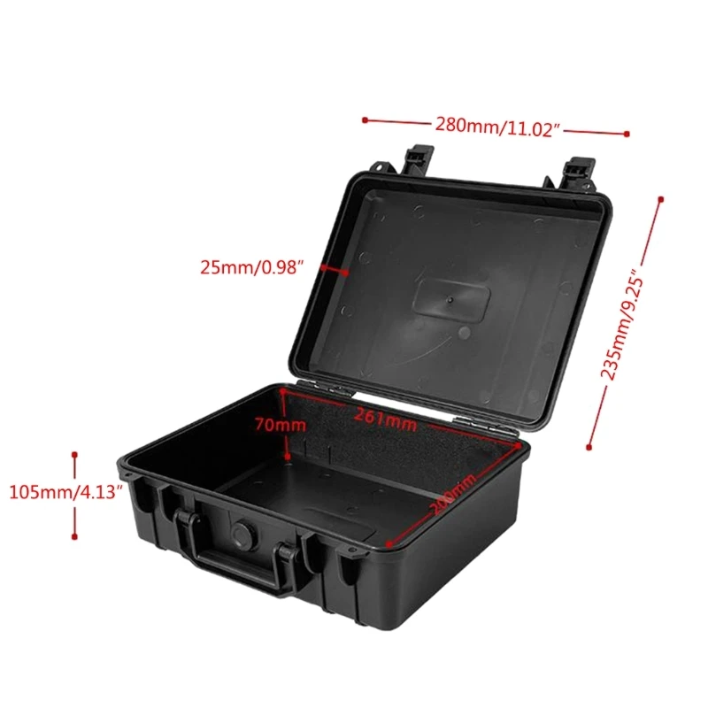 M6CF Tool Box Waterproof Sealed Instrument Hardware Tools Case Hard Disk Storage Plastic Handheld Packing Tool Box 6