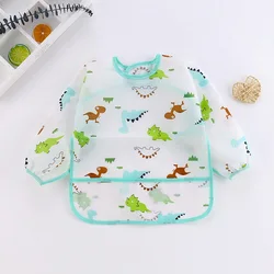 Adorable Waterproof Toddler Long Sleeve Bib and Art Smock - 100(4-6years) (Dinosaur)