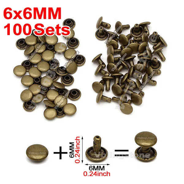 20Pcs Handmade With Love Labels Leather Tags For Knitted Flag Handmade Labels for Clothes Metal Single Cap Rivets Studs