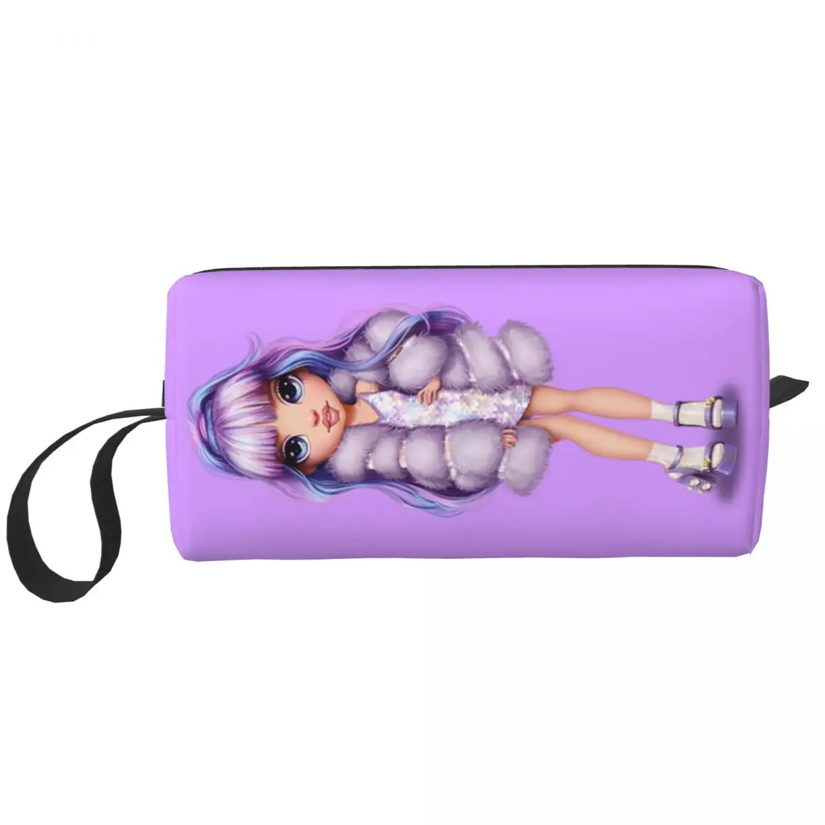 Cute Rainbow High Violet Travel Toiletry Bag Women Anime Cartoon Tv Makeup Cosmetic Bag Beauty Storage Dopp Kit