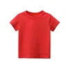 2025 Summer Solid Color Children Cotton T-shirt for Boys Girls White Tops Tees Kids Clothes 2-10Y 2