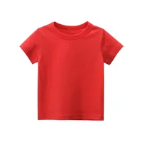 2025 Summer Solid Color Children Cotton T-shirt for Boys Girls White Tops Tees Kids Clothes 2-10Y 2