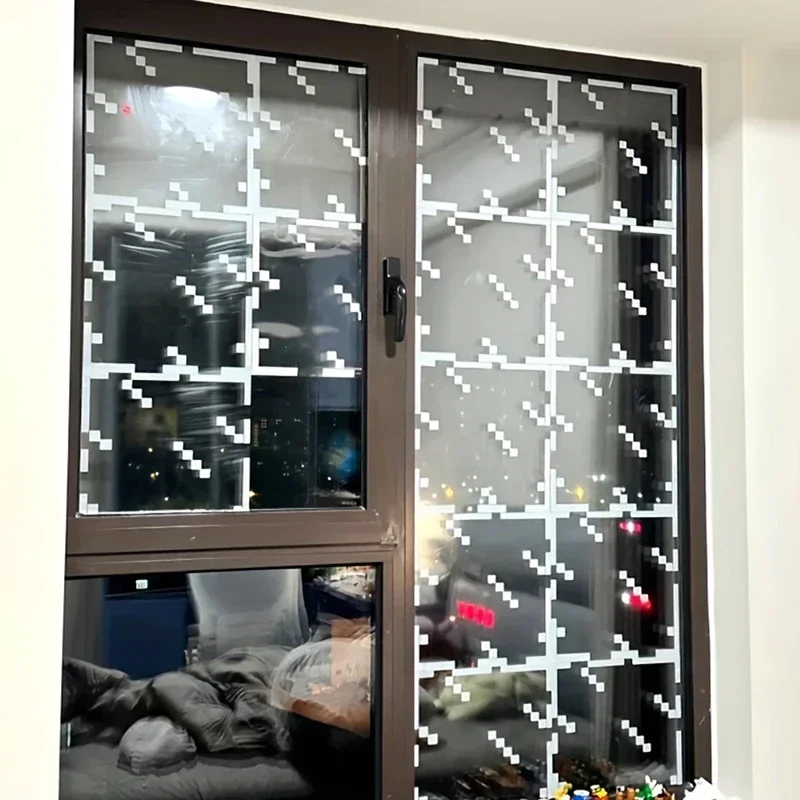 4/8/12/20 stücke Pixel Stil Glas Fenster Aufkleber Elektrostatische Aufkleber Hause Fenster Dekoration Festival Dress Up Diy geschenk – Detail 6