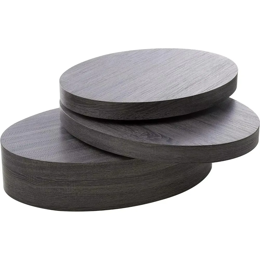 Small Oval Mod Rotatable Coffee Tables, Black Coffee Table