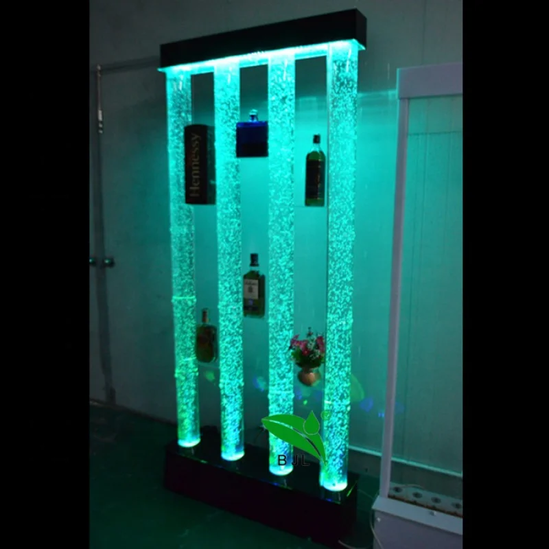 

custom，home furniture LED glowing aquarium wine bar cabinets