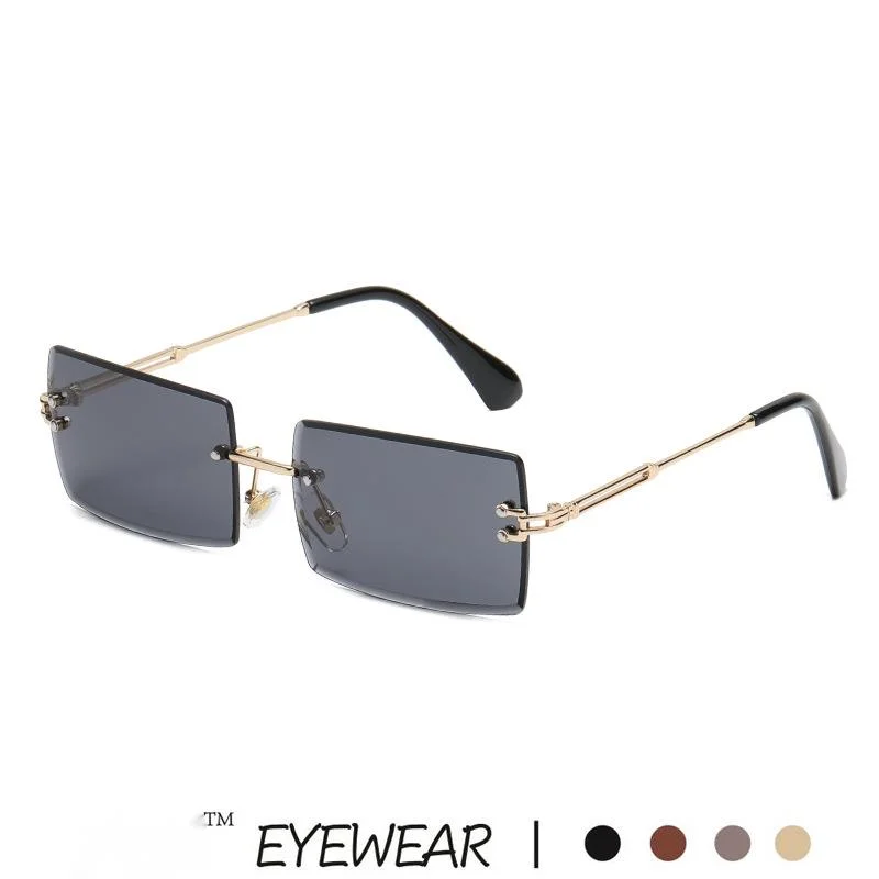 Lunettes de soleil sans cadre, dégradé carré, pièce d'océan, à la mode, pour célébrités d'internet, Photo de rue, nouvelle collection_voghion.com