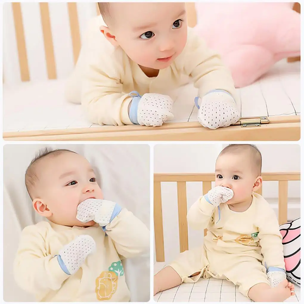 4 Pairs Nylon Baby Gloves Seasons Anti-Scratching Kids Accessories Anti-grasping Scratch Mittens Hand-guard Supplies 4