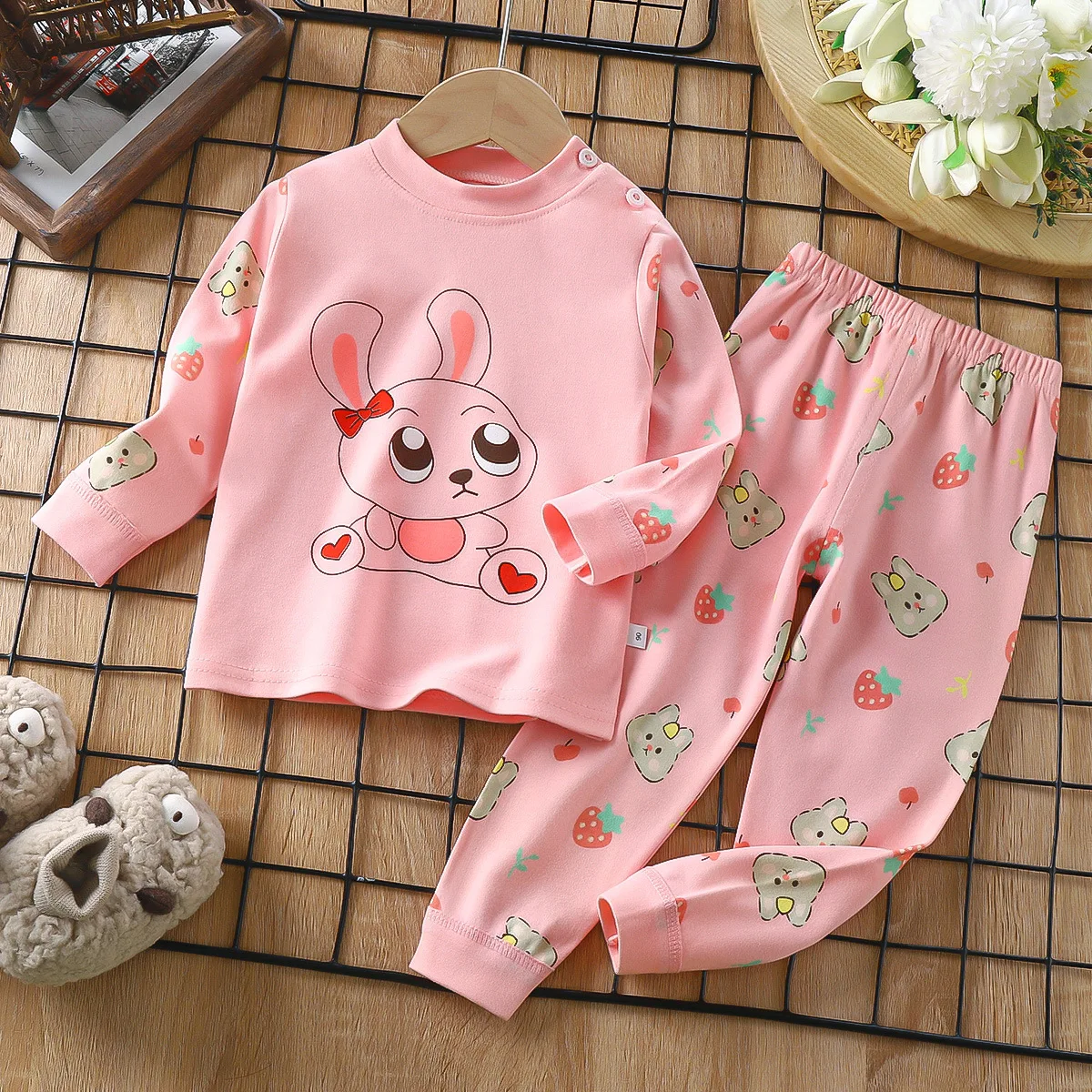 Boy Girl Pajama Set Cartoon Unicorn Long Sleeve Underwear Elastic Waist Pants Outfits for Kids Clothes Autumn Spring DS39 images - 6