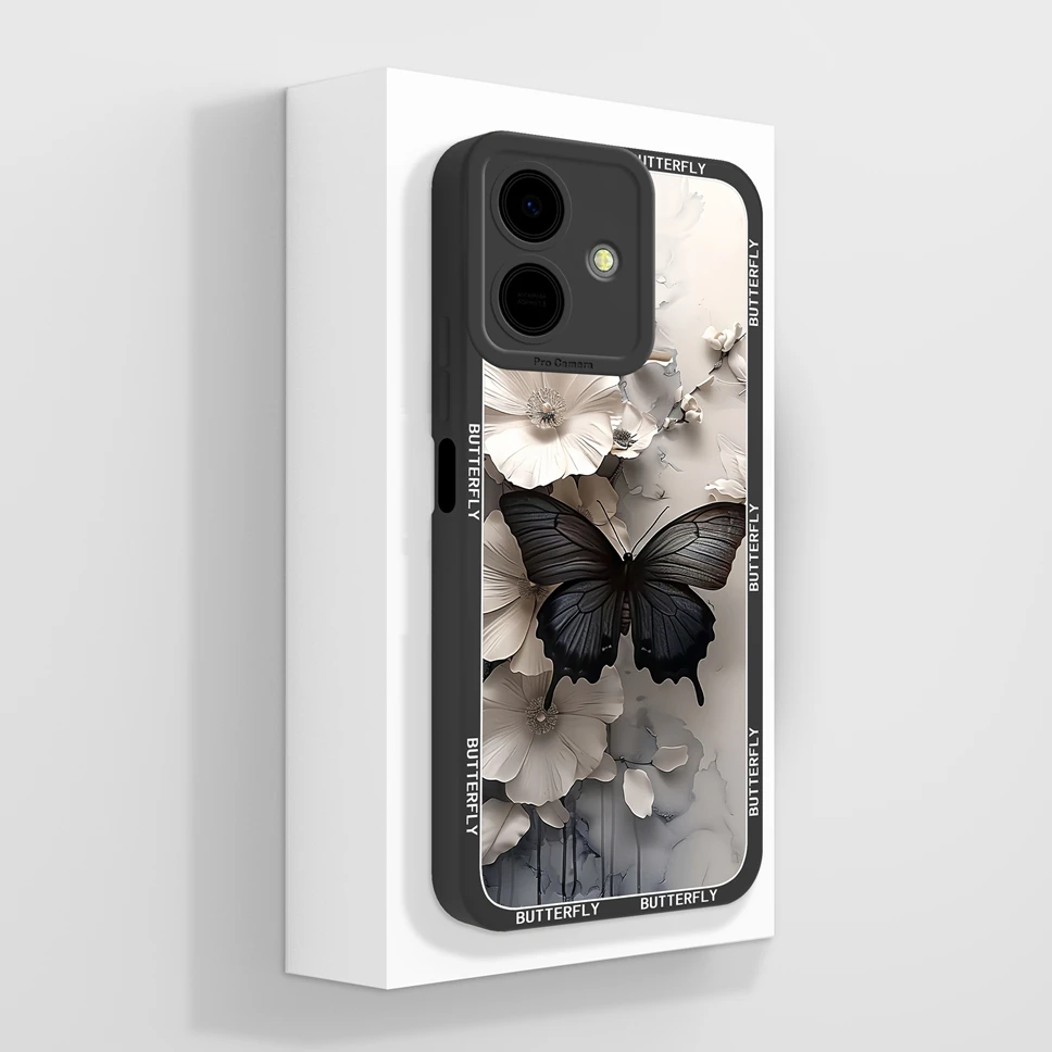 Abstract Plants Pattern Anti-Drop Phone Case - Soft Liquid Silicone Shell