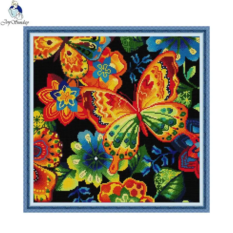 Joy Sunday Butterfly Animal Cross Stitch DIY Embroidery Patterns Handicraft Craft Knitting Needlework Handmade Craft Home Decor