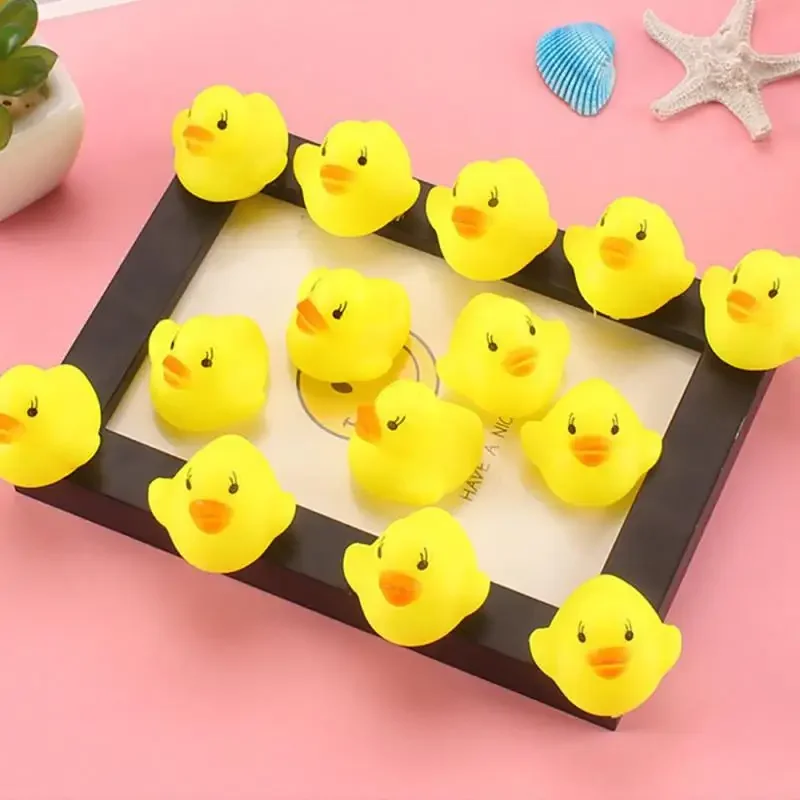 20pcs Cute Baby Kids Squeaky Rubber Small Ducks Baby Shower Water Toys for Baby Children Birthday Favors Gift 3-6years 5