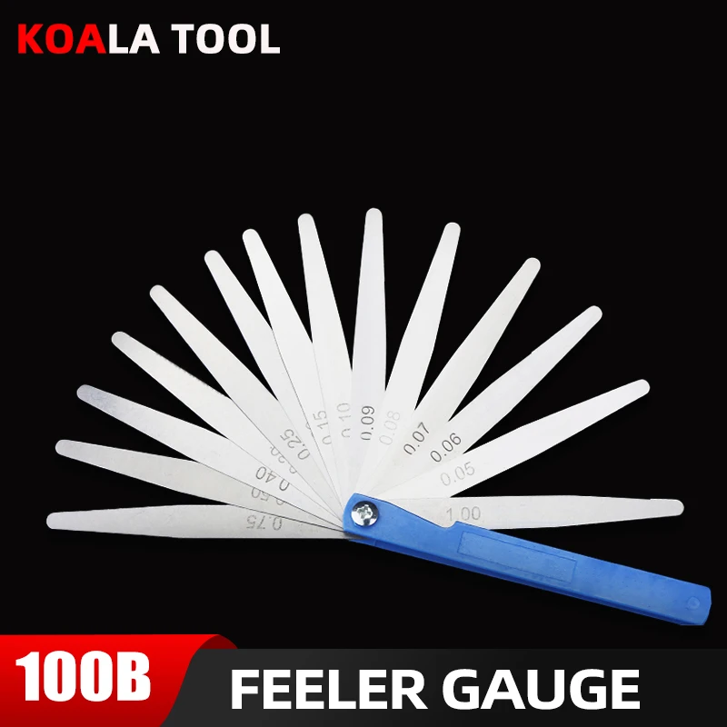 Feeler Gauge 100B17 blades Set valves foliage of valves Spark Plug Gap Metric Sizes 0.02-1mm Measurement Thickness gap gauge