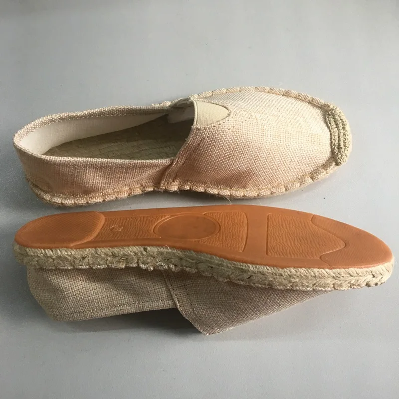 Girseaby Black Retro Vintage Lazy's Espadrilles Boat Shoes Flat for Female Unisex Larger Size Breathable 44 45 T189