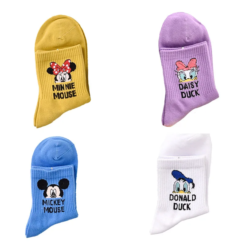 

The New Disney Anime figure Summer Donald Duck Mickey Minnie mouse tube socks Cartoon casual xxx boy and girls Princess sock min