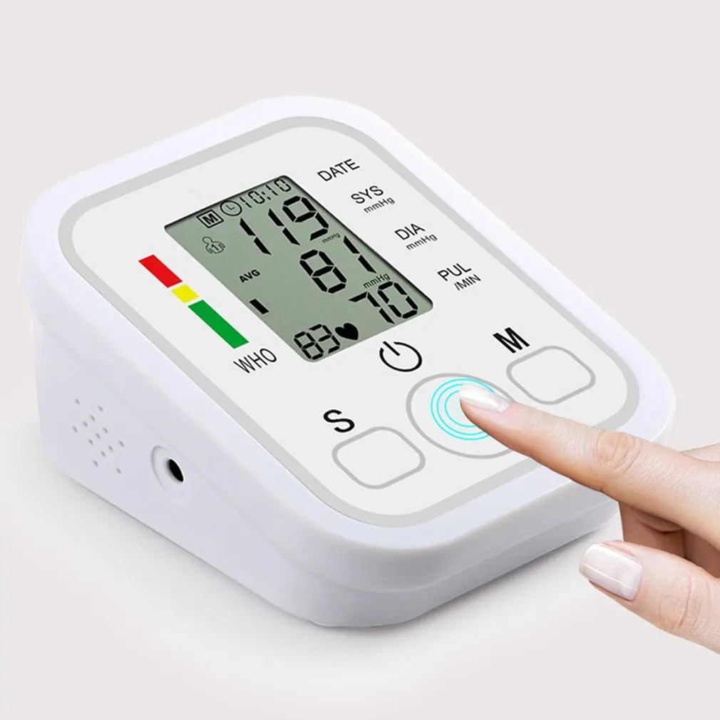 Portable Automatic Sphygmomanometer Medical Digital LCD Display Wrist Blood Pressure Monitor Pulse Heart Rate Monitor Tonometer
