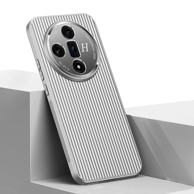 Coque de téléphone Oppo Find X7 X6 Reno 11 10 Pro Ultra 3D Stripe Metal Cover Protect Camera Matte Soft Shell Antifall NonSlip Funda_voghion.com