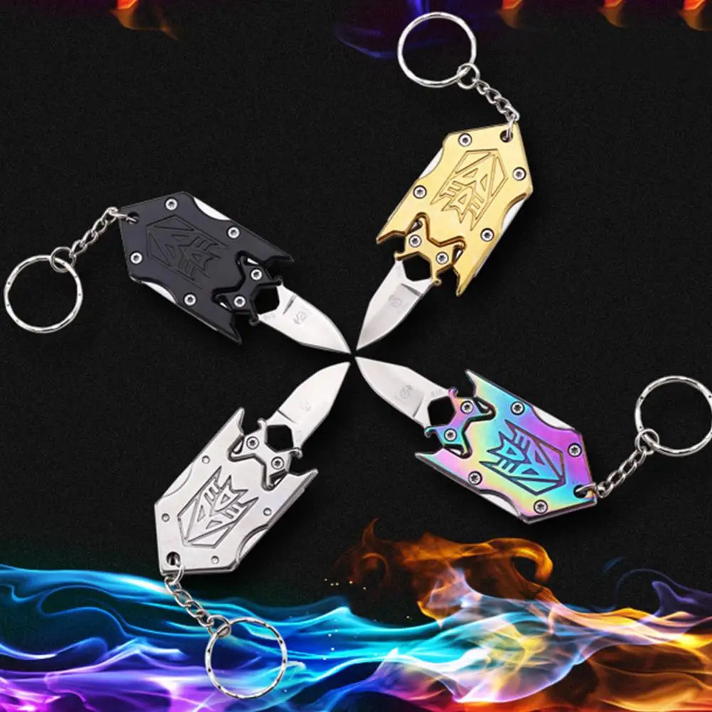 

Mini Knife Useful High Hardness Ergonomic Foldable Design Keychain Mini Knife Camping Supplies Pocket Knife Keyring Knife