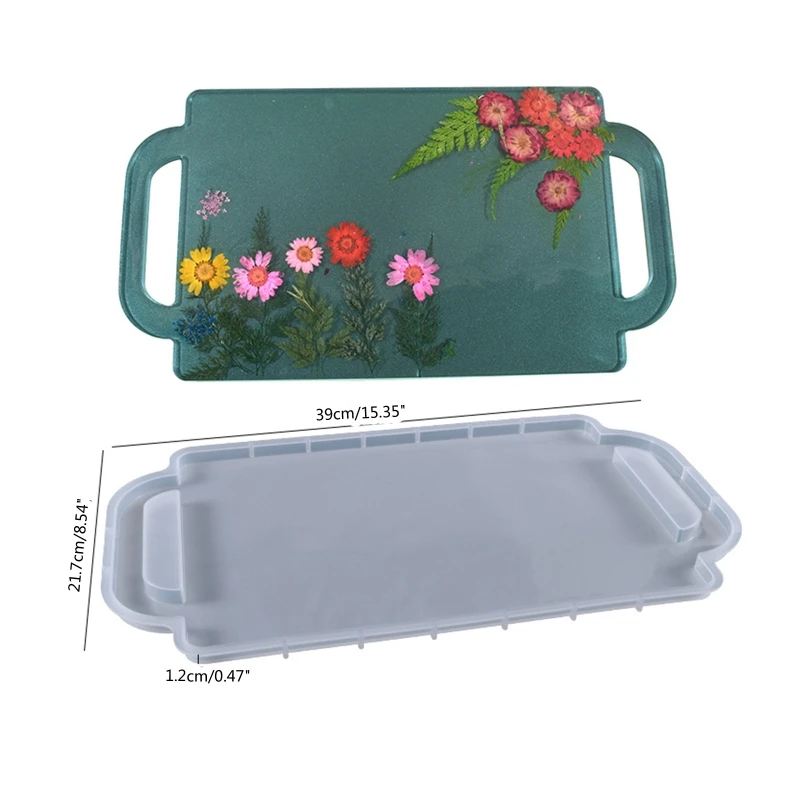 Handmade Fruit Tea Cup Tray UV Crystal Epoxy Resin Mold Serving Plate Silicone Mould DIY Crafts Home Decorations Casting