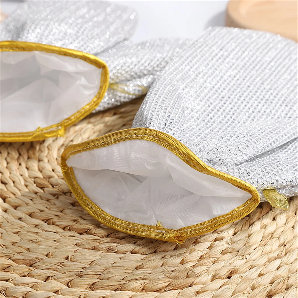 Steel Kitchen Dishcloth Multi Purpose Wire Dishwashing Rag Glove Wet/dry Purpose Silver Wire Miracle Cleaning Cloths