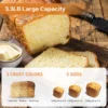 Bread Maker Machine 3.3LB Dough Maker,15-in-1 Automatic Bread Machine Maker with Nonstick Bowl, Jam& Yogurt, 3 Loaf Sizes and 3 3