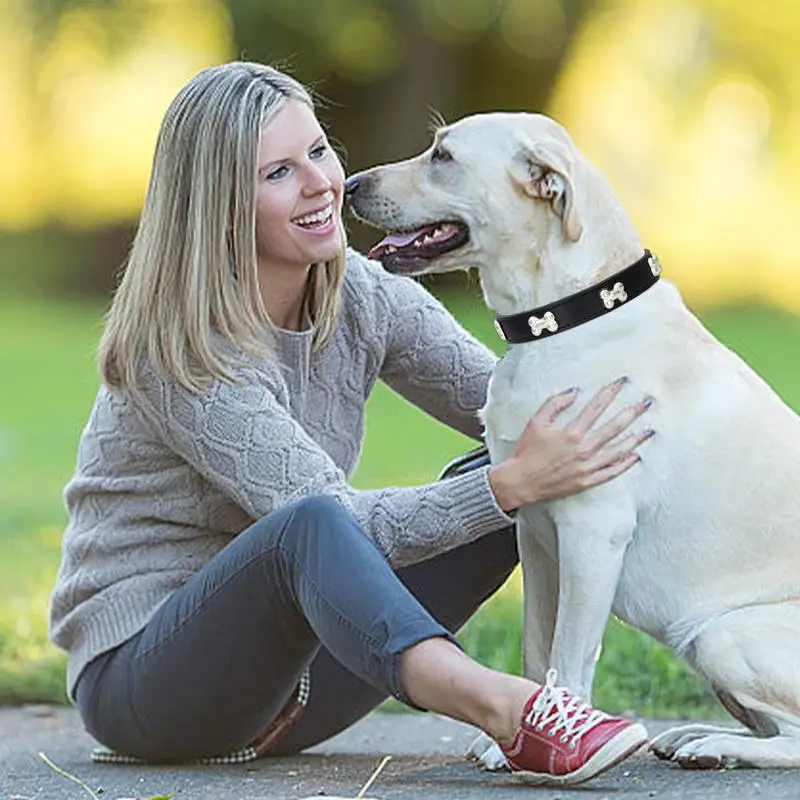 

Pet Collars For Dogs Leather Personalised PU Leather Dog Collar Stylish and Comfortable Pet Accessories For Outdoor Activities