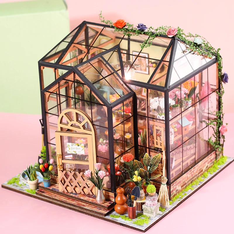

DIY Wooden Miniature Dollhouse Jenny Greenhouse Doll House Toys Gifts Creative handmade toy decorations and gifts