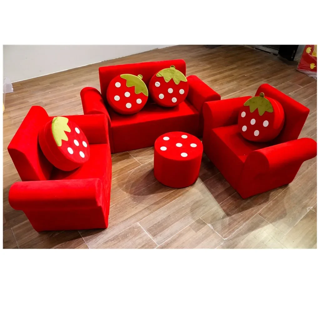 Bettaplay Safe And Comfortable Mini Pink Kids Soft Play Sofa Furniture Sets Child Chairs Children SofaBean Bag Seats for Childre