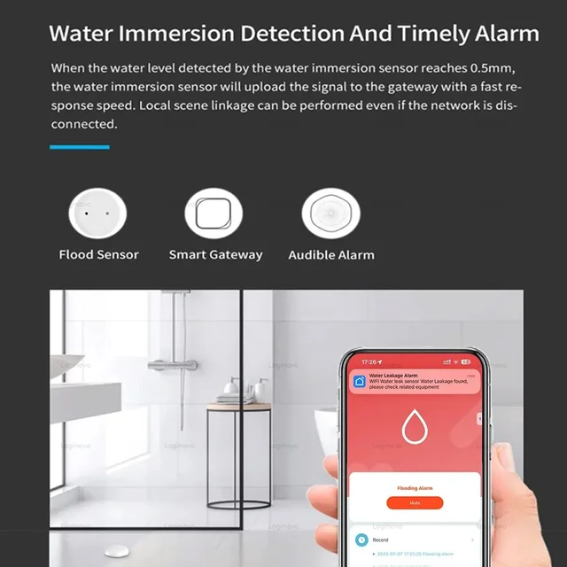 Tuya ZigBee Smart Water Sensor Leak Detector Alarm Flood Leakage Detection Smart Life APP Remote Control Smart Home Security 6