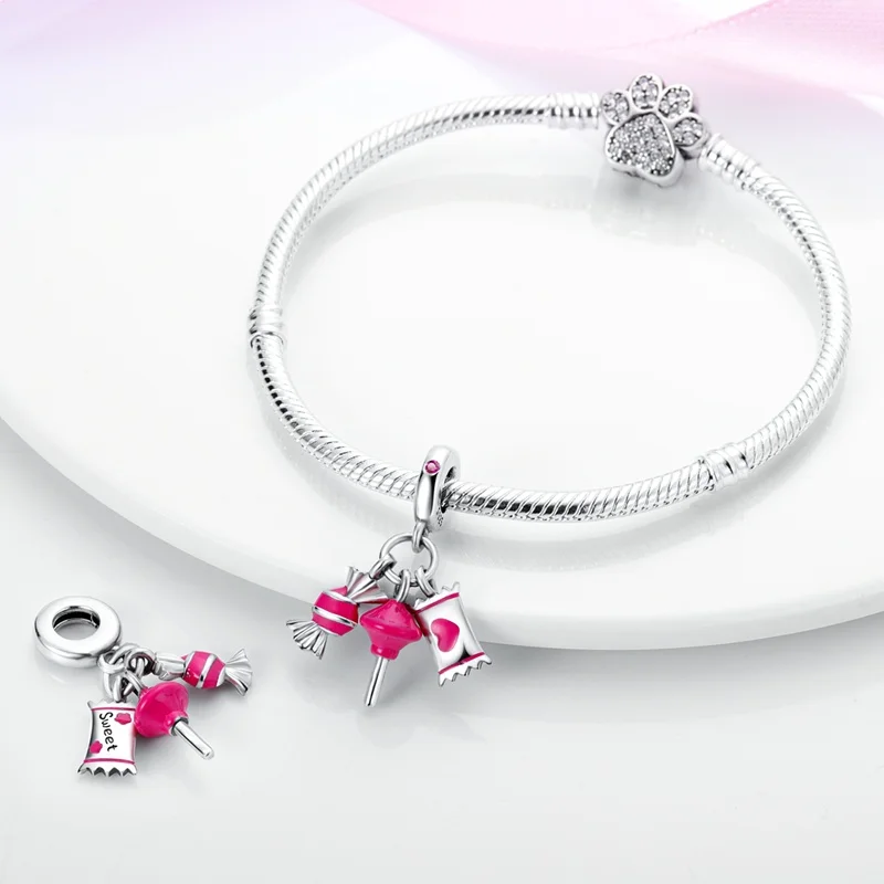 Charm-Perlen aus 925er-Sterlingsilber, Prinzessin-Engel, rosa Serie, Geburtstags-Charm-Perlen, passend für Pan-Original-Armbänder, exquisiter DIY-Schmuck – Detail 34