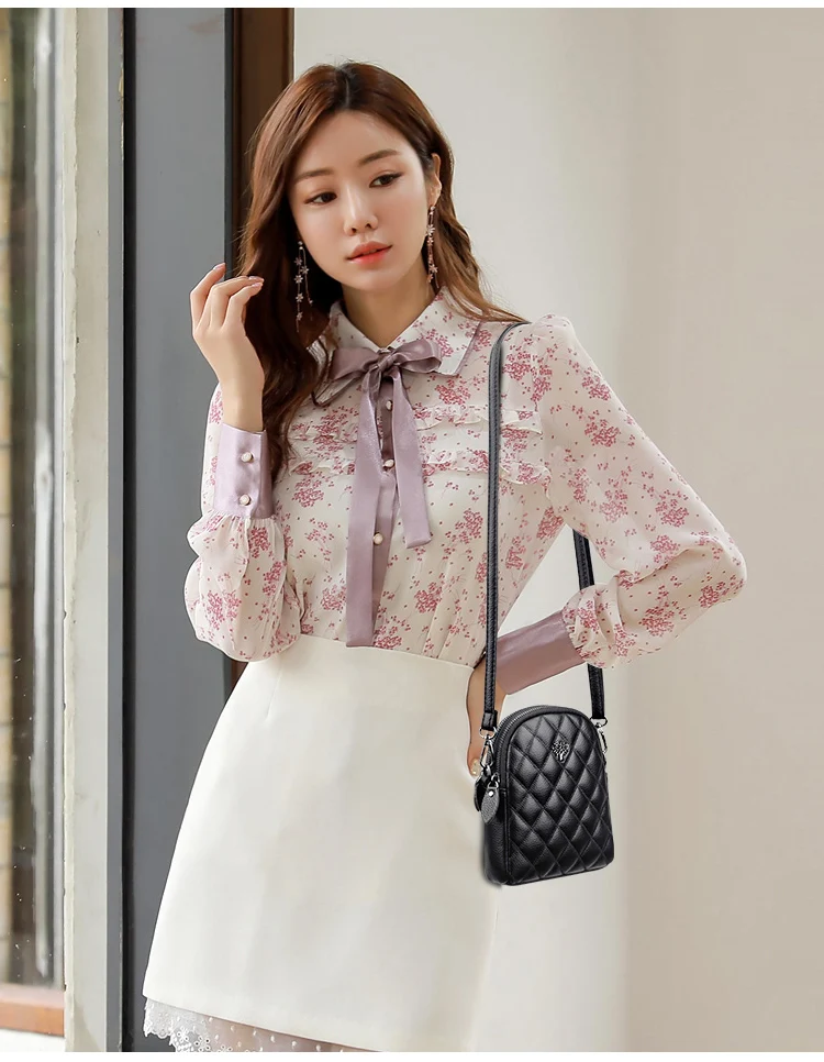 Women's Square Lattice Rhombic Lattice One Shoulder Back Fashion Simple Messenger Bag Lady's Anti Splash Small Square Bag