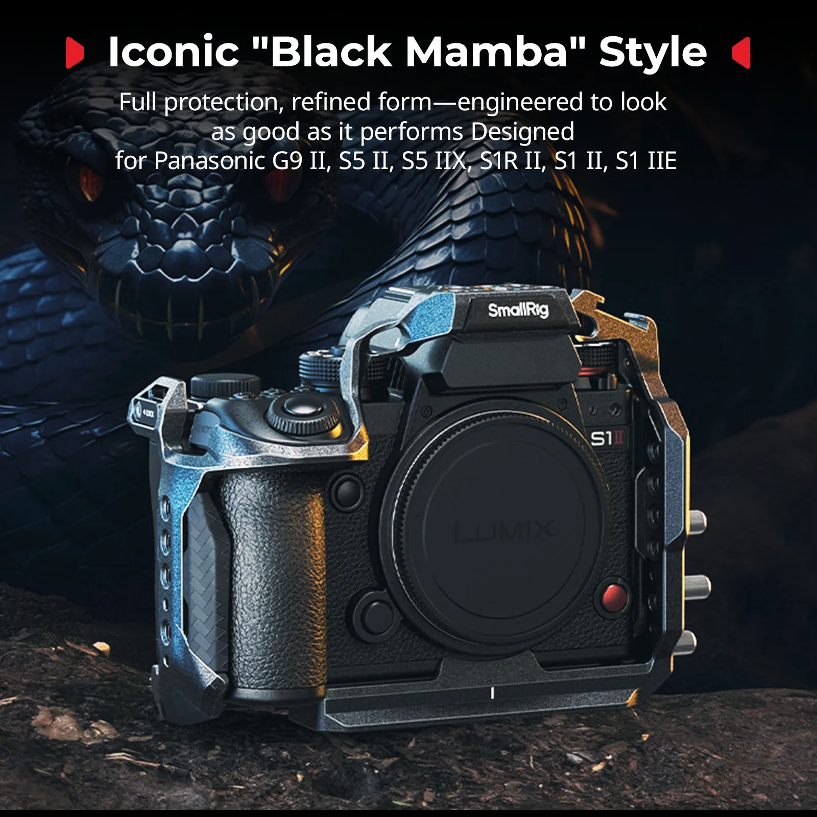"Black Mamba" Cage for Panasonic G9 II / S5 II /S5 IIX/S1R II/S1 II/S1 IIE w Qu