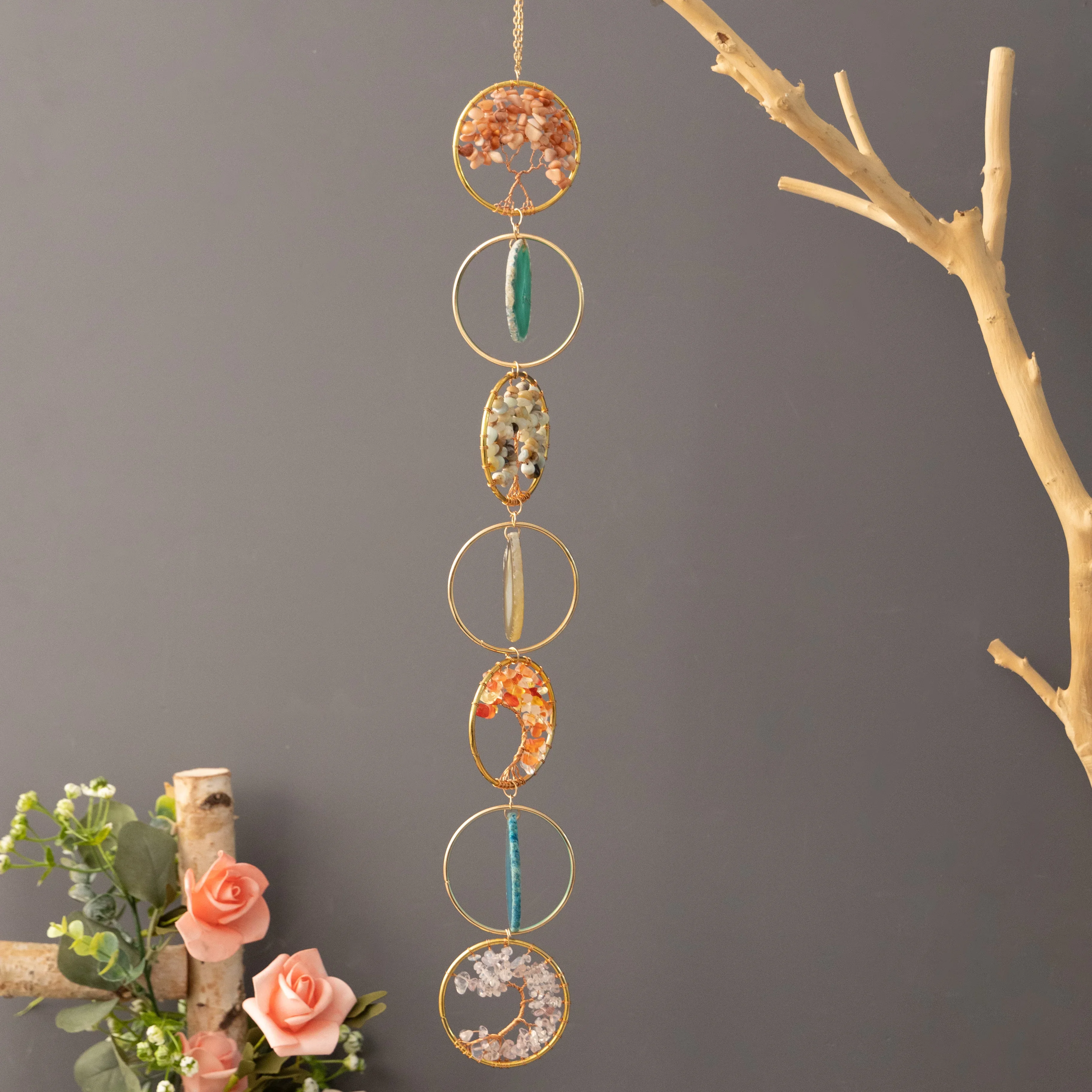 Dream Catcher Crystal Style Kid Decoration Wind Chimes Dream Catcher Rainbow Wind Chimes Car Hanging Garden Decoration Gift