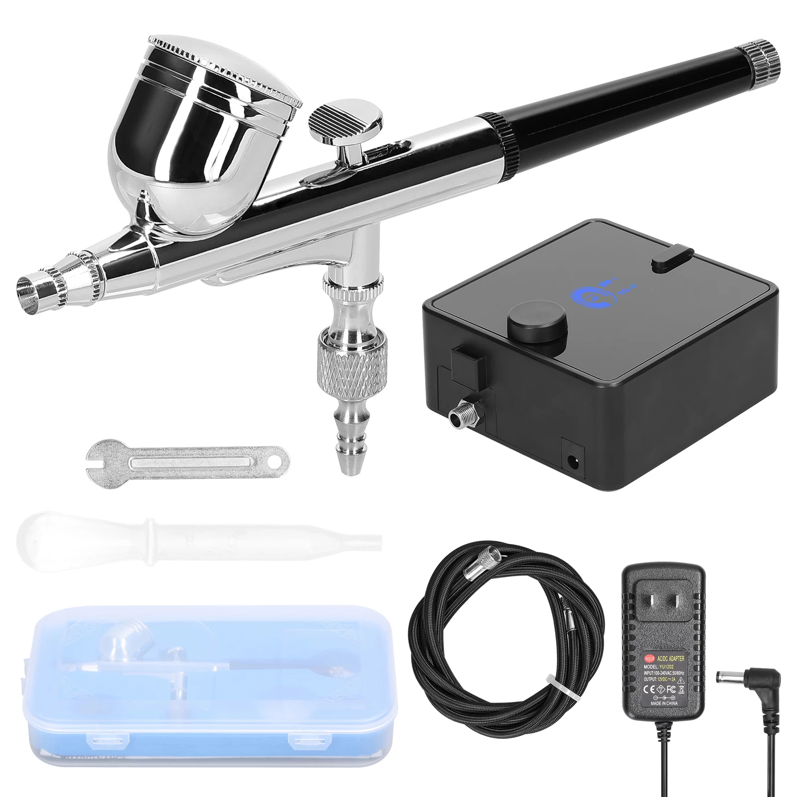

Multi-purpose Professional 0.3mm Airbrush Air Compressor Kit Max 30PSI Air Pump Set for Model Making DIY Art Painting