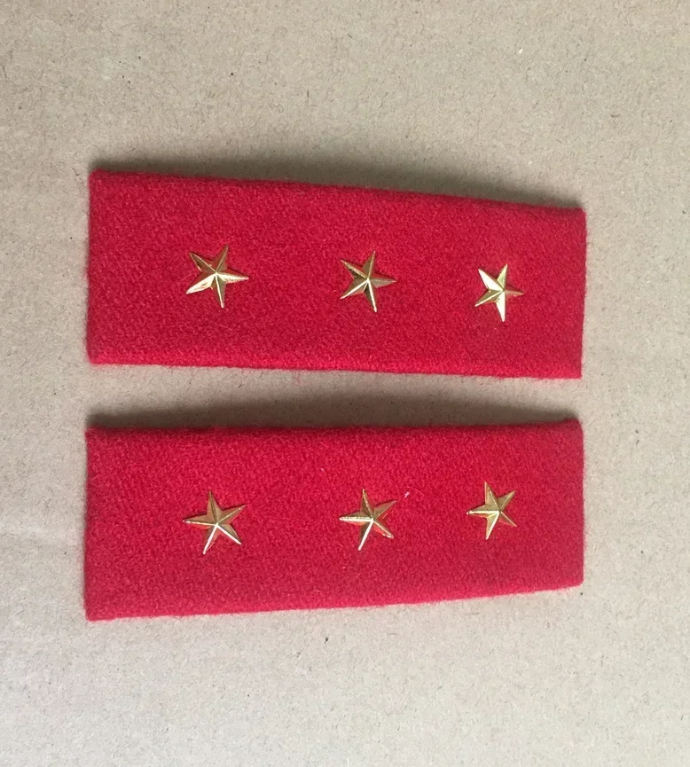 tomwang2012.Reenactment PAIR WWII Japanese Army officer Rank Service Uniform Shoulder Board collect Insignia metal wire