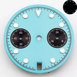 High - Quality Daytona 29mm Watch Dial with C3 Luminous Finish for Quartz Movement Assembly (Tifuniy blue)